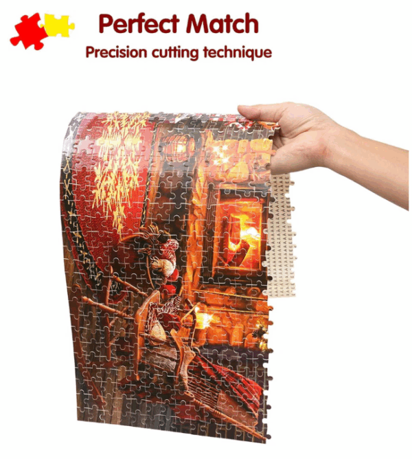 Christmas Tree and Fireplace Jigsaw Puzzle – 1000 Pieces Holiday Puzzle for Adults