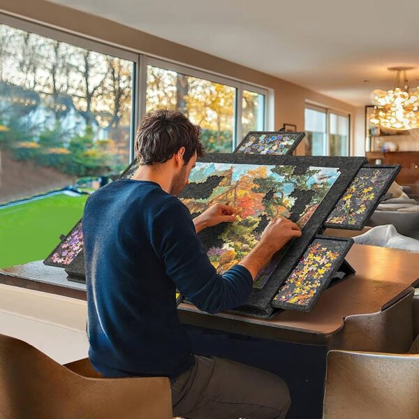 Foldable Jigsaw Puzzle Table with Cover and 6 Drawers for Adults & Kids