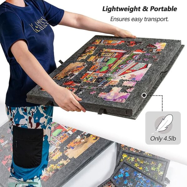 Foldable Jigsaw Puzzle Table with Cover and 6 Drawers for Adults & Kids
