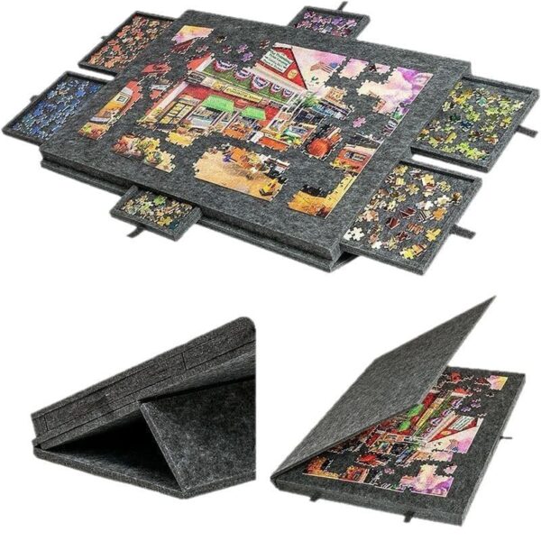 Foldable Jigsaw Puzzle Table with Cover and 6 Drawers for Adults & Kids