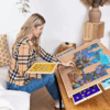 Tilt‑Adjustable Wooden Jigsaw Puzzle Table for 1,500‑Piece Puzzles – Portable Puzzle Board with Drawers, Recessed Sorting Trays & Removable Cover