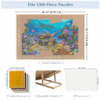 Tilt‑Adjustable Wooden Jigsaw Puzzle Table for 1,500‑Piece Puzzles – Portable Puzzle Board with Drawers, Recessed Sorting Trays & Removable Cover